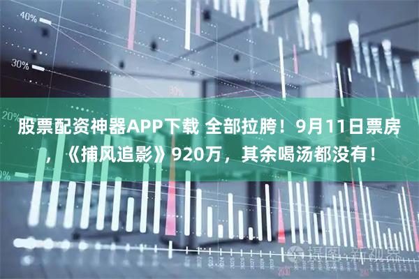 股票配资神器APP下载 全部拉胯！9月11日票房，《捕风追影》920万，其余喝汤都没有！