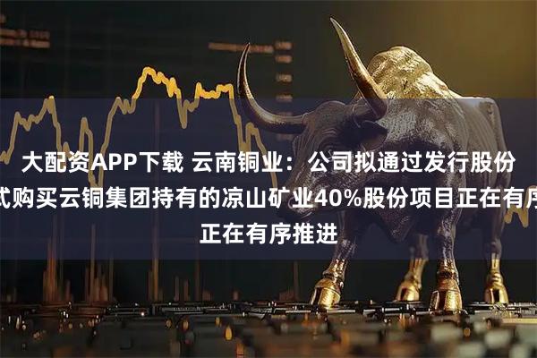 大配资APP下载 云南铜业：公司拟通过发行股份的方式购买云铜集团持有的凉山矿业40%股份项目正在有序推进