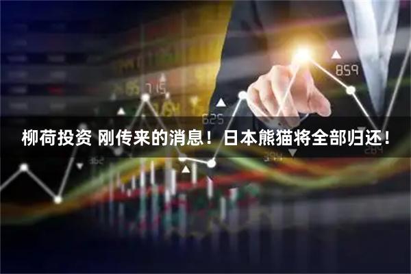 柳荷投资 刚传来的消息！日本熊猫将全部归还！