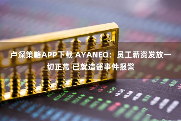 卢深策略APP下载 AYANEO：员工薪资发放一切正常 已就造谣事件报警